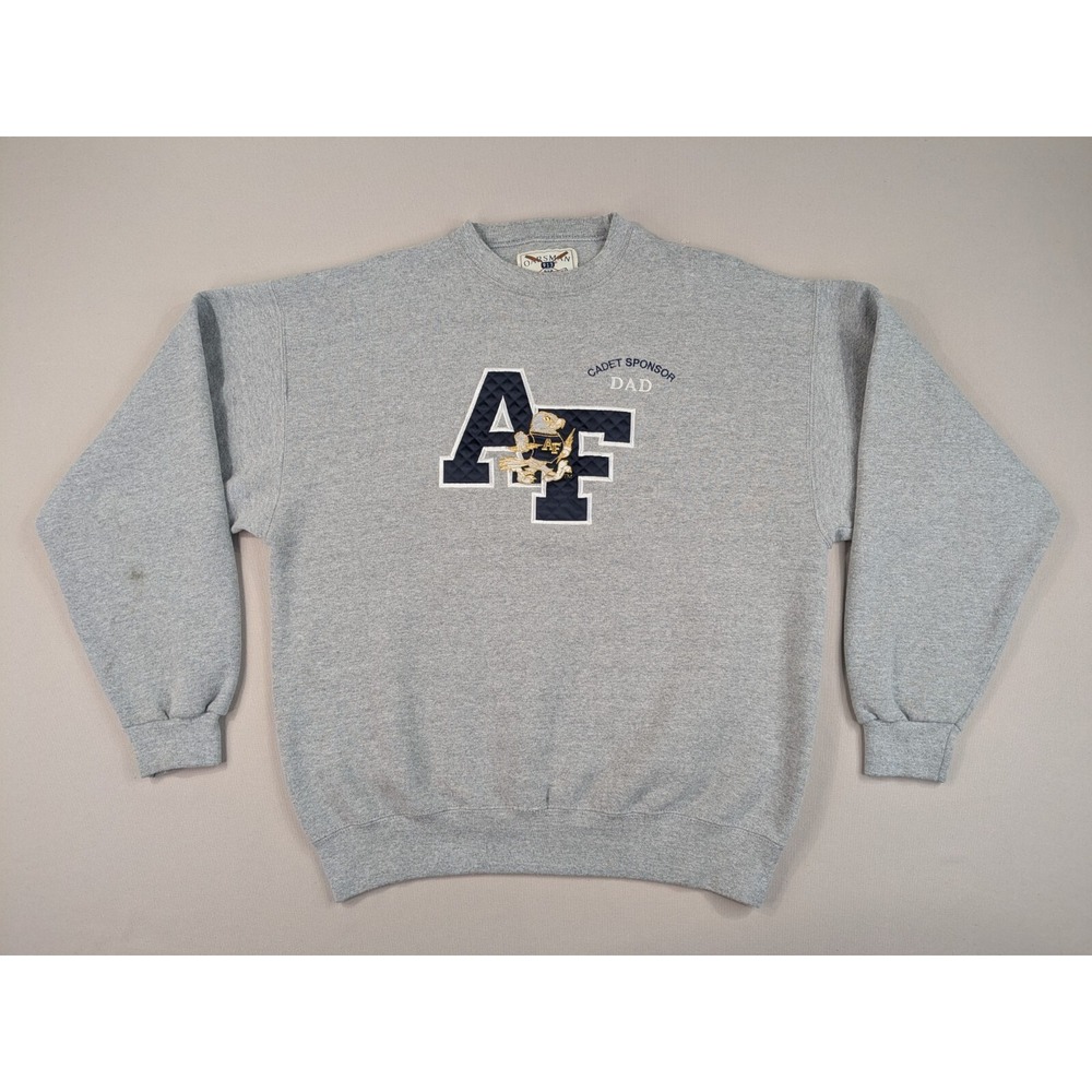 Vintage Oarsman Air Force Sweatshirt XL Cadet Sponsor Dad USA Made Gray AF
